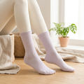 Five-Toe Yoga Socks for Women – Non-Slip Grip Socks for Pilates & Barefoot Training, Mid-Calf