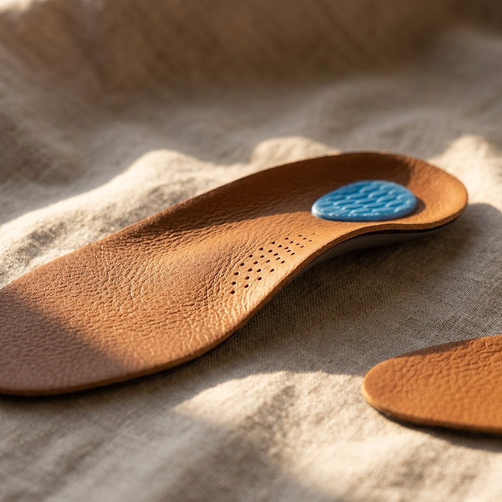 Leather Arch Support Insoles for Men & Women – Orthotic Inserts for Flat Feet & Foot Pain